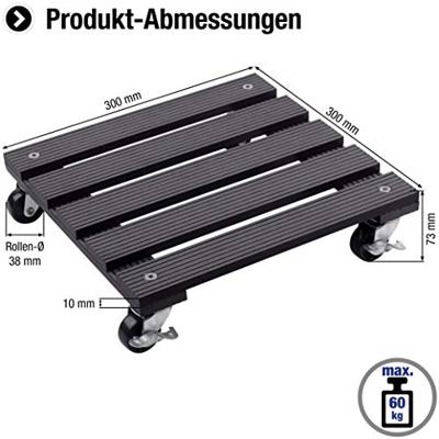 Metafranc WU0825110 Transportroller Houtcomposiet (WPC) Laadvermogen (max.): 60 kg 300 mm x 300 m x 73 mm Aantal rollers 4