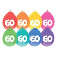 Ballonnen 60 jaar pak a 8 stuks - thumbnail