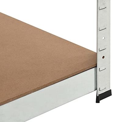 Opbergrek 90x90x180 cm staal en MDF zilverkleurig - thumbnail