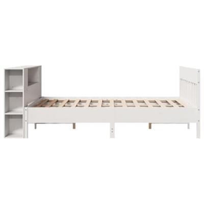 Bed met boekenkast zonder matras grenenhout wit 140x200 cm