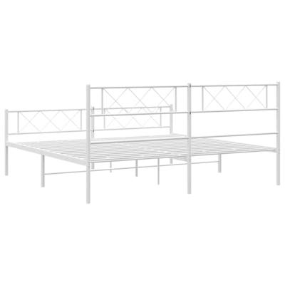 Bedframe met hoofd- en voeteneinde metaal wit 193x203 cm