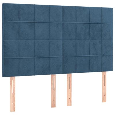 Boxspring met matras fluweel donkerblauw 140x200 cm - thumbnail