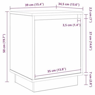 Nachtkastje met 2 pcs Betongrijs 39 x 34.5 x 50 cm Bewerkt hout