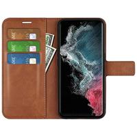 Lunso - Samsung Galaxy S23 Ultra - cover bookcase hoes - Bruin - thumbnail