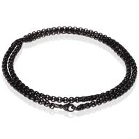 LGT Jewels Venetian Box ketting Zwart 4mm-56cm - thumbnail