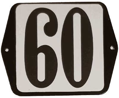 Huisnummer naambordje standaard 15x12 cm nummer 60 - Warentuin mix Huisnummer naambordje standaard 15x12 cm nummer 60 - Warentuin mix