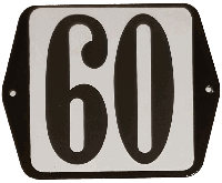 Huisnummer naambordje standaard 15x12 cm nummer 60 - Warentuin mix - thumbnail