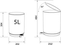 Sealskin Pedaalemmer vrijstaand Mind 5 liter Wit - thumbnail