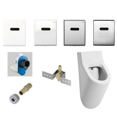 Salenzi Urinoir Set Hung Achterinlaat Mat Wit met TECE Drukplaat Elektronisch - Urinoirset-tecelekb