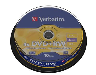 DVD-RW Verbatim 10 Stuks Zwart 4,7 GB 4x (10 Stuks) DVD-RW Verbatim 10 Stuks Zwart 4,7 GB 4x (10 Stuks)