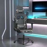 Massage gamestoel met voetensteun kunstleer zwart en camouflage - thumbnail