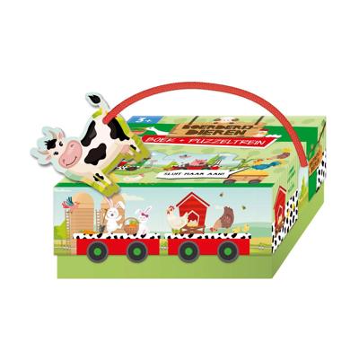 Boerderijdieren- boek + puzzeltrein Boerderijdieren- boek + puzzeltrein