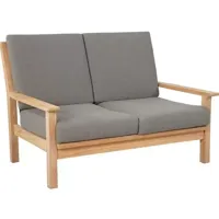 Loungebank teak incl. kussens 124cm - thumbnail