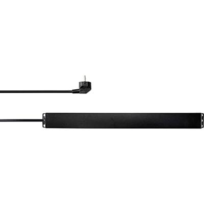 Renkforce RF-4604248 19 inch Stekkerdoos voor patchkast 1 HE Geaarde contactdoos Met schakelaar Zwart