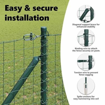 VidaXL Hek met paal groen 1,4 x 10 m staal en pvc