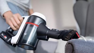 Bosch BBS711W steelstofzuiger & elektrische bezem Zakloos 0,3 l Zwart, Roestvrijstaal, Wit - thumbnail