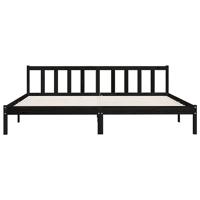 Bedframe massief grenenhout zwart 200x200 cm - thumbnail