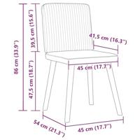 Eetkamerstoelen 2 st stof wolk grijs - thumbnail