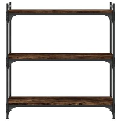 Boekenkast 3-laags 80x30x86 cm bewerkt hout gerookt eikenkleur Boekenkast 3-laags 80x30x86 cm bewerkt hout gerookt eikenkleur