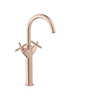 Wastafelmengkraan Tres Mont Blanc Hoog XXL Met Twee Grepen Mat Roze Goud - thumbnail