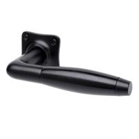 De Oude Deurklink Deurklink - Klassiek mat zwart vierkante rozet - thumbnail