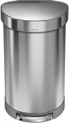 Simplehuman Afvalemmer Half Rond 45 liter (zilver) Simplehuman Afvalemmer Half Rond 45 liter (zilver)