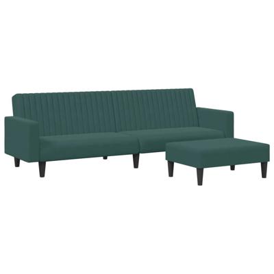 2-delige Loungeset fluweel donkergroen - thumbnail