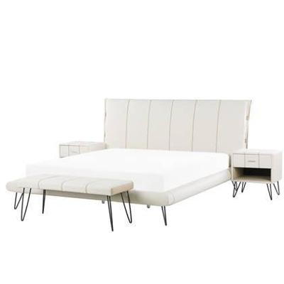 Beliani - BETIN - Slaapkamerset - Wit - 180 x 200 cm - Kunstleer