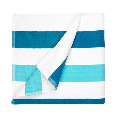 The One Towelling Strandhanddoek 90 x 190 cm Stripe Petrol/mint
