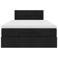 Ottoman bed met matras en LED's 120x200 cm stof zwart - thumbnail