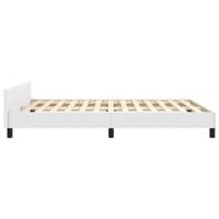 Bedframe met hoofdeinde zonder matras 140x200 cm wit - thumbnail