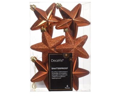 Ster plastic l2b7.5h7.5 cm w.cdr 6st kerst Decoris - Decoris