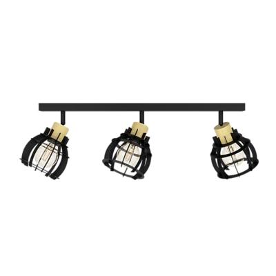 Eglo 3-lichts plafondlampStillington 1 zwart met hout - 43928