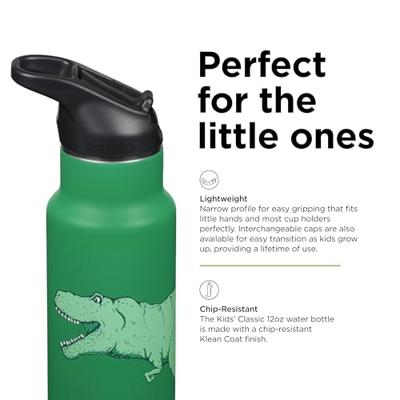 Klean Kanteen Kid Classic Narrow 355ml/12oz + Flip/Sportdop Thermosfles Dino Skate 355ml