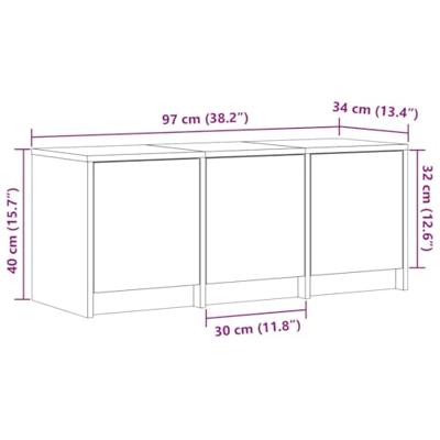 Tv-meubel met LED 97x34x40 cm bewerkt hout sonoma eikenkleurig