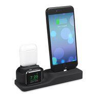 3 in 1 houder geschikt voor Apple Watch & Airpods & iPhone - Zwart - thumbnail