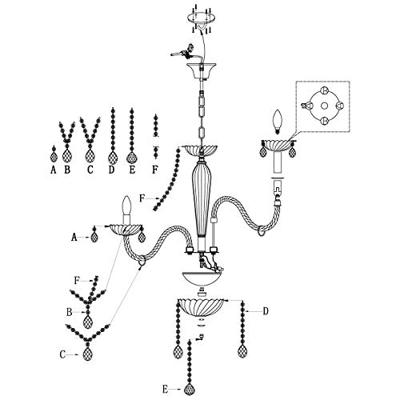 Eglo KroonluchterBasilano 1 82cm 8-lichts grijs - 39101