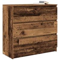 Dressoir 80x35x76 cm spaanplaat oud hout - thumbnail