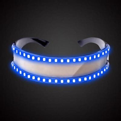 LED glazen lichtgevende partij klassieke speelgoed voor dance DJ partij masker kostuums Props handschoenen (blauwe gloed)