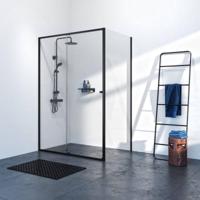 Sealskin Contour schuifdeur met zijwand 140x90 cm, 200 cm hoog, zwart, 6 mm helder veiligheidsglas CCD101496195100 - thumbnail