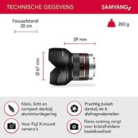Samyang 12mm F/2.0 NCS CS Fuji X Zwart - thumbnail