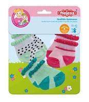 Heless Poppensokken stippen, mint en roze - 3 paar, 35-45 cm - thumbnail