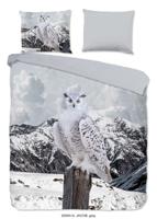 Good Morning Dekbedovertrek "sneeuwuil in de sneeuw" - Grijs - (140x200/220 cm) - Katoen - thumbnail