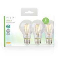 LED-Filamentlamp E27 | A60 | 8 W | 1055 lm | 2700 K | Warm Wit | Aantal lampen in verpakking: 3 Stuks - thumbnail