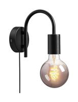 Kleine zwarte wandlamp met E27 fitting en schakelaar &apos;Nordlux Paco&apos; - thumbnail