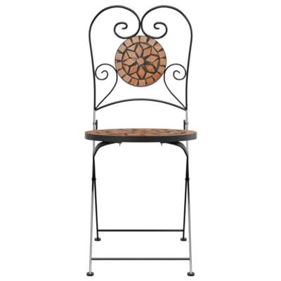 Bistrostoelen 2 st inklapbaar keramiek terracottakleurig
