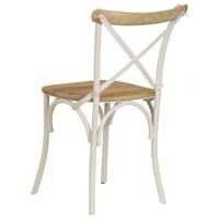 Kruisstoelen 2 st massief mangohout wit - thumbnail