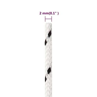 Boottouw gevlochten 2 mmx25 m polyester wit - thumbnail