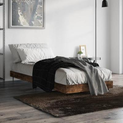 Bedframe zonder matras hout gerookt eikenkleurig 75x190 cm