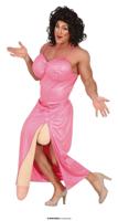 Big Drag Queen Man Kostuum Pink - thumbnail